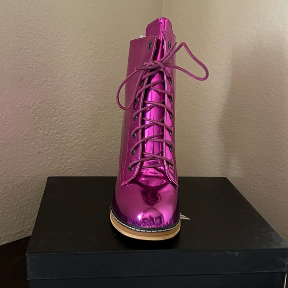 Magenta combat heels - Picture 3 of 8